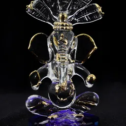 NMII Transparent & Purple Religious Glass Ganesh Idol Showpiece-picture-18