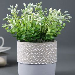 TAYHAA Grey Wave Textured Ceramic Planter-picture-17