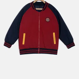 MINI KLUB Boys Red Solid Lightweight Bomber-picture-33
