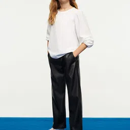 Mango Kids Girls Solid Regular Trousers-image-82