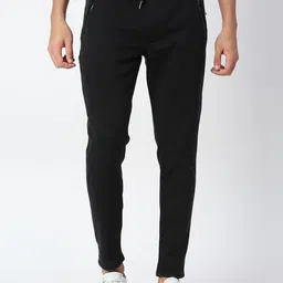 Pepe Jeans Men Black Cotton Solid Straight-Fit Track Pants-picture-38