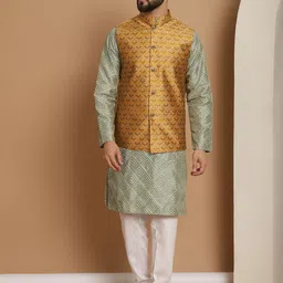 Anouk Embroidered Regular Silk Kurta with Churidar-picture-22
