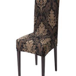 HOKIPO Brown & Black Printed Stretchable Chair Cover-picture-29