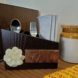 COCKTAIL Brown Solid Wooden Utility Holder-picture-8