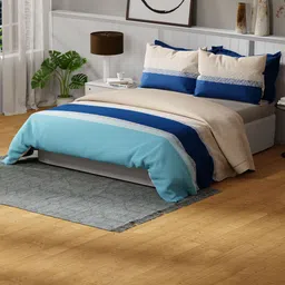United Colors of Benetton Rainbow Blue Pure Cotton 144 TC Queen Bedsheet & 2 Pillow Covers-picture-14