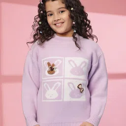 Albion By CnM Girls Quirky Printed Woollen Pullover-picture-39