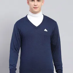 Monte Carlo Men V-Neck Woollen Pullover Sweater-picture-41