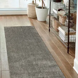 OBSESSIONS Grey Solid Non-Shedding Floor Runner image 1