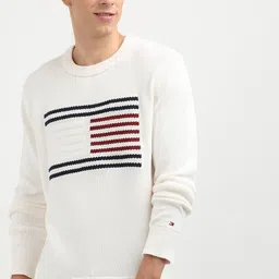 Tommy Hilfiger Men Striped Round Neck Pullover Sweater image 1