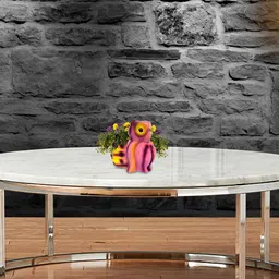 Garden Deco Pink & Yellow Owl Ceramic Tiny Pot Planter-picture-24