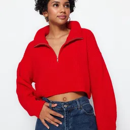 Trendyol Cable Knit Crop Pullover-picture-43