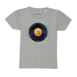 Marvel by Wear Your Mind Girls Grey Printed Pure Cotton T-shirt-picture-13