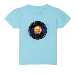 Marvel by Wear Your Mind Girls Blue Printed Pure Cotton T-shirt-picture-21