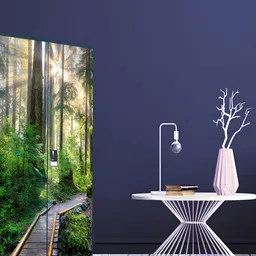 WALLWEAR Green & White Printed Self Adhesive Wardrobe Wallpaper-picture-19