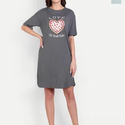 Bedtime story Pack Of 2 Typography Printed Pure Cotton T-shirt Nightdress-image-5