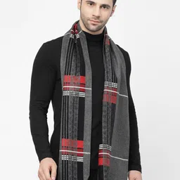 Calvadoss Men Woven Design Frayed Stole-image-12