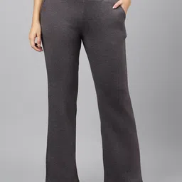 Xpose Women Comfort Straight Fit High-Rise Cotton Trousers-image-60