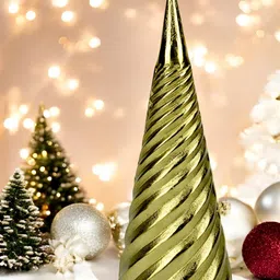 Hind Decor Yellow Christmas Cone Showpiece-image-35