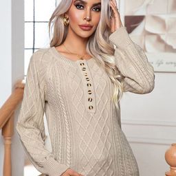 StyleCast Cable Knit Round Neck Acrylic Pullover Sweater-picture-19