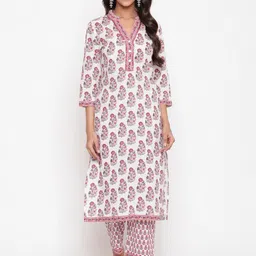 SAVI Cotton Ethnic Motif Printed Kurta With Trousers-picture-38