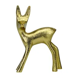 Hind Decor Yellow Standing Deer Showpiece-image-99