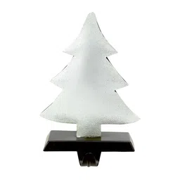 Hind Decor White Metallic Christmas Tree-Shaped Stocking Holder-picture-9