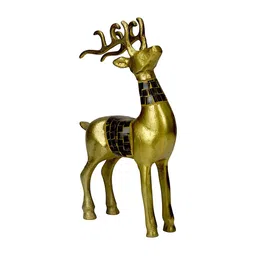 Hind Decor Yellow & Black Standing Reindeer Showpiece-image-44