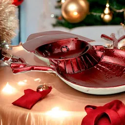 Hind Decor Red Aluminium Decorative Bowl-image-13