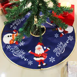 TIED RIBBONS Blue Printed Fabric Double Layered Xmas Base Mat-image-79