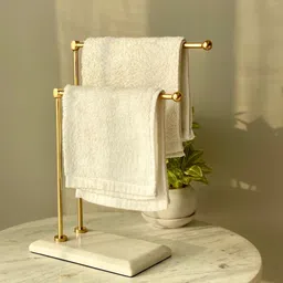 Mason Home Melrose White & Gold Toned Metal Towel Holder-picture-10