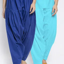 GRACIT Women Pack Of 2 Blue Solid Cotton Salwar-image-92