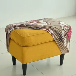 HOKIPO Brown Printed 140 GSM Stretchable Footstool Cover-image-23