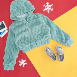 YU by Pantaloons Girls Hooded Cotton Open Front Jacket-picture-12