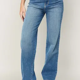 Xpose Women Comfort Wide Leg High-Rise Light Fade Stretchable Jeans-image-25