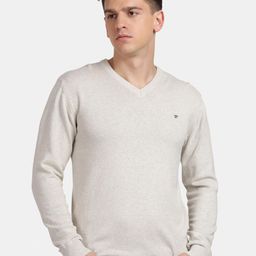 t-base V-Neck Cotton Pullover Sweater-picture-41