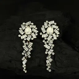 justpeachy Gold-Toned & White Contemporary Drop Earrings-picture-27