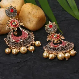 Justpeachy Red & Green Contemporary Drop Earrings-picture-25
