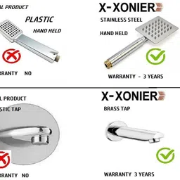 X-XONIER SS Shower 304 Grade Panel 6 in 1 Tower System With LED Rainfall Shower Body Massage Spray Handheld Shower Temperature Display LED Rainfall Shower image 3