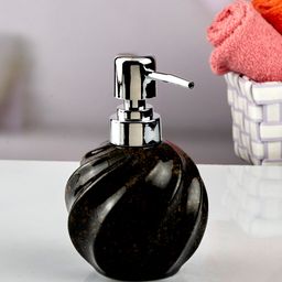 Kookee Black Abstract Ceramic Glossy Soap Dispenser 250 ml-picture-3