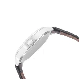 Hugo Boss Men Elite Leather Analogue Watch 1513893-Silver image 2