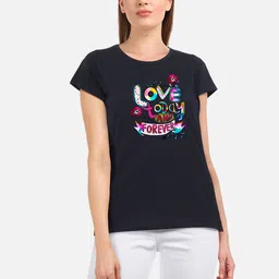 CHOZI Pack Of 2 Typography Printed Round Neck Cotton Regular Fit T-shirt image 3