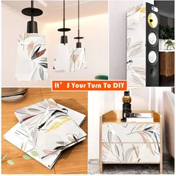 Wallpics White & Peach Floral Printed Self-Adhesive Wallpaper image 2