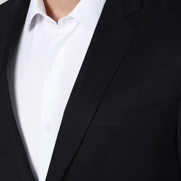 Peter England Men Black Solid Slim-Fit Single-Breasted Formal Blazer image 3