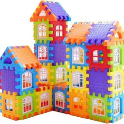 Building Construction Blocks - Big Size House Building Blocks with Windows & Block Educational Game for Kids Smooth Rounded Edges , House Puzzle Kid (72 Blocks + Windows) - Blocks Game Model-2021-image-45