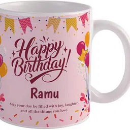 giftuation Happy birthday Ramu / Gift for birthday Ceramic Coffee Mug image 2