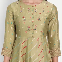 SUTI Ethnic Motifs Ethnic Silk Maxi Dress image 2