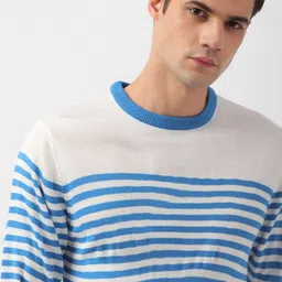 PETER ENGLAND UNIVERSITY Striped Round Neck Pullover image 2