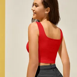 cotiq Casual Sleeveless Solid Women Red Top image 2