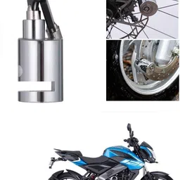 Heavy Duty Disc Brake Lock Anti Theft Stainless Steel 7mm Pin Wheel Locking Lock for Bike and Motorcycle (Chrome)_Disk_Round_Lock_For Bajaj Pulsar NS 125 Disc Lock-image-33