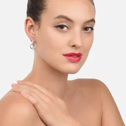 AMI Rose Gold Toned & Rose Gold Plated Set of 3 Contemporary Studs & Drop Earrings image 4